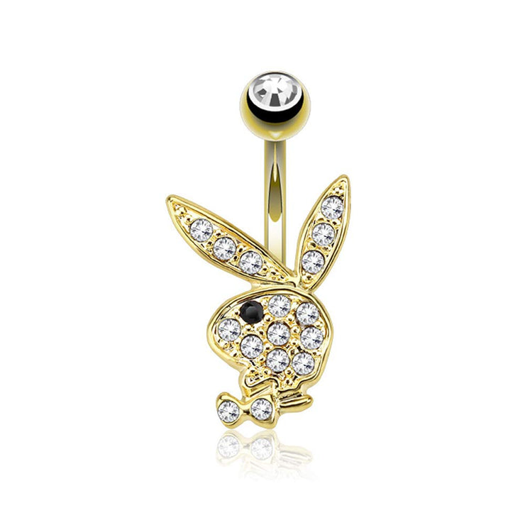 Pierce2GO Playboy 14G 316L Surgical Steel Belly Button Ring Mixed Colors 3/8" Barbell