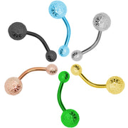 Pierce2GO 14G 7/16" Hammered Style Belly Button Ring Navel Barbell Body Piercing Mixed Colors