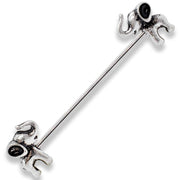 Pierce2GO 14G 38mm Silver 316L Surgical Steel Elephant Industrial Barbell Ear Piercing Bar 1 1/2"