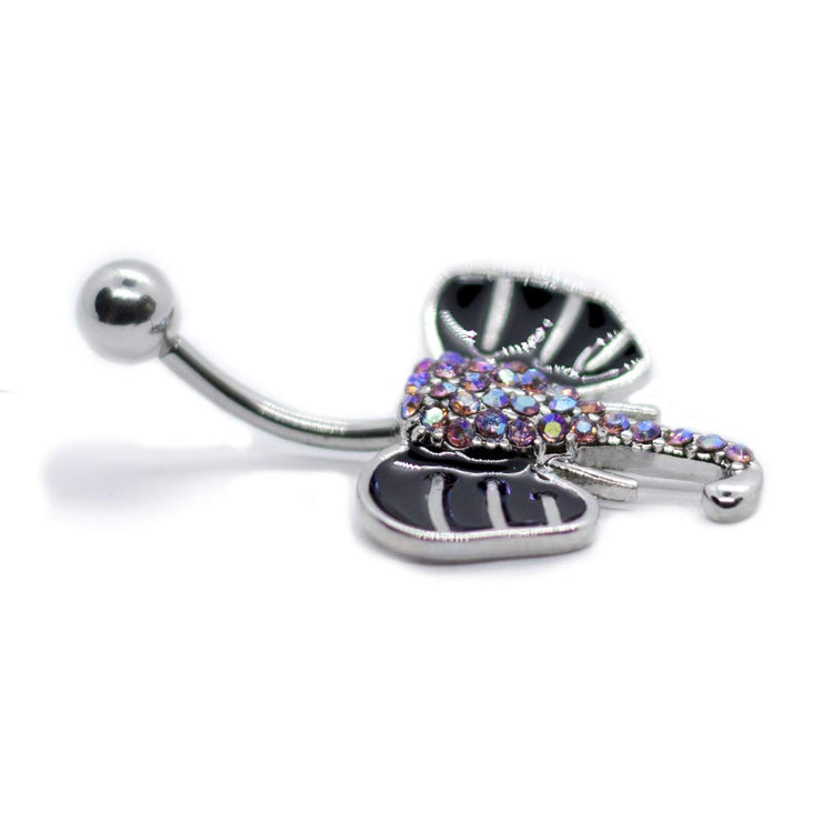 Pierce2GO Silver 14G Elephant Belly Button Ring Body Jewelry Piercing Navel Ring Surgical Steel 7/16" Barbelll