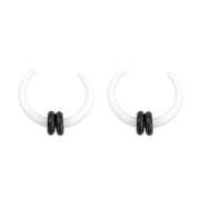 Pierce2GO White Acrylic Ear Pinchers Tapers Horseshoes Gauges Piercing Set