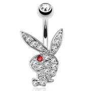 Pierce2GO Playboy 14G 316L Surgical Steel Belly Button Ring Mixed Colors 3/8" Barbell