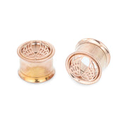 Pierce2GO Stainless Steel Rose Gold Wing Plugs Ear Gauges Flesh Tunnels Plugs Stretchers Expander Ear Piercing Jewelry