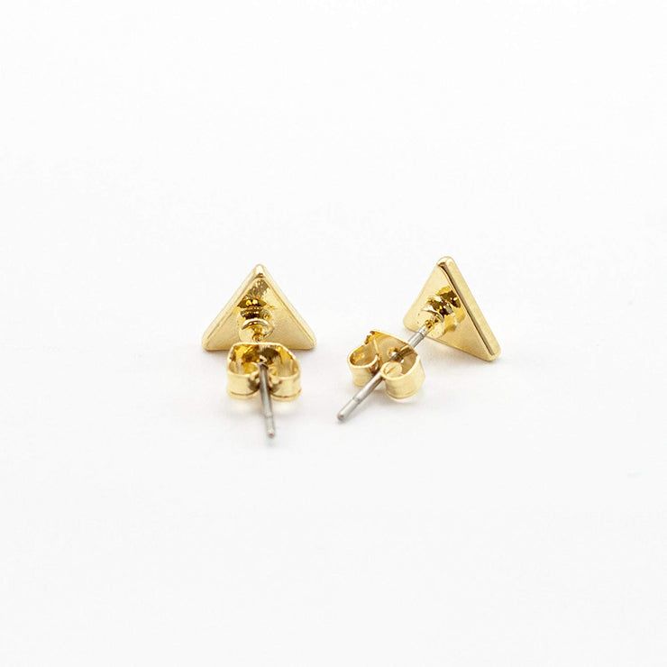 Pierce2go Pair of Gold Triangle Shaped Earring Studs - 316L Surgical Steel - 20G (0.8mm)
