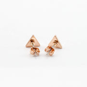 Pierce2go Pair of Rose Gold Triangle Shaped Earring Studs - 316L Surgical Steel - 20G (0.8mm)