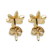 Pierce2GO 1 Pair of Anodized Gold 316L Earrings with Marijuana Leaf Pendant and CZ Stones.